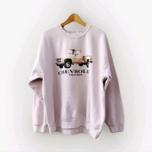 GM Chevrolet Unisex Stone Cement Gray Truck Fleece Sweatshirt Size Large - Picture 1 of 10